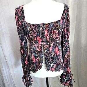 NWT Forever 21 Long Sleeve Button Up Blouse M